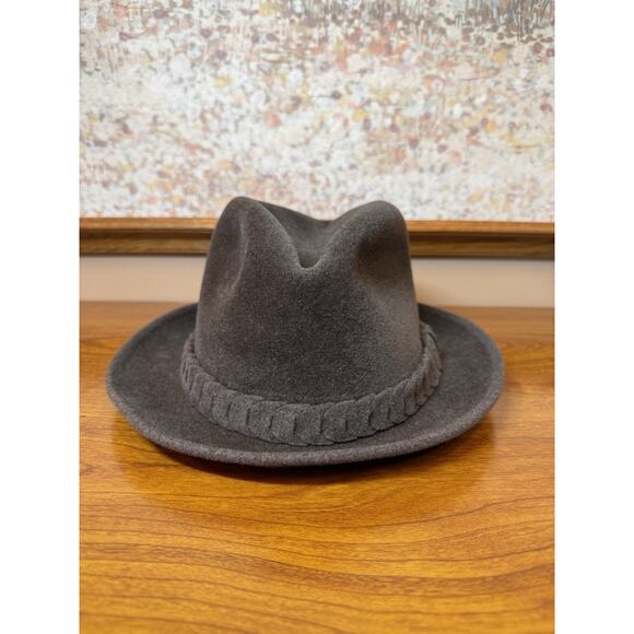 VINTAGE RARE BORSALINO ALESSANDRIA "VELOUR" FUR FELT HAT IN Sz 5
